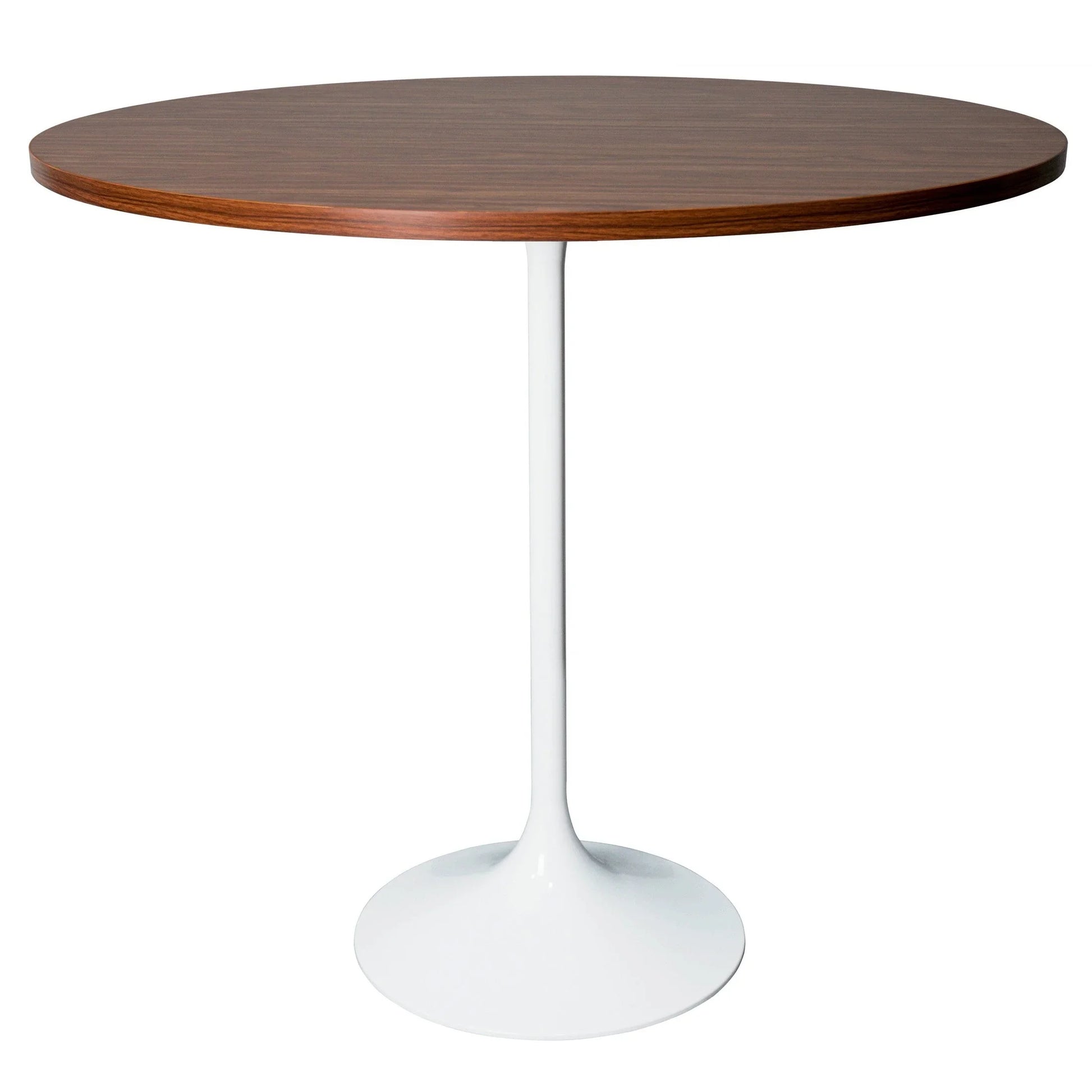 Verve Bar Height Dining Table with 48" Round MDF Top and White Stainless Steel Pedestal Base - Elax Furniture