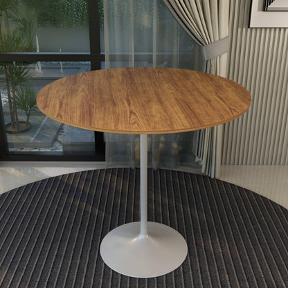 Verve Bar Height Dining Table with 48" Round MDF Top and White Stainless Steel Pedestal Base - Elax Furniture