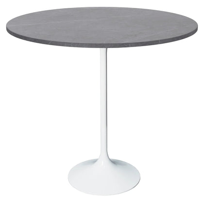 Verve Bar Height Dining Table with 48" Round Sintered Stone Top and White Stainless Steel Base - Elax Furniture