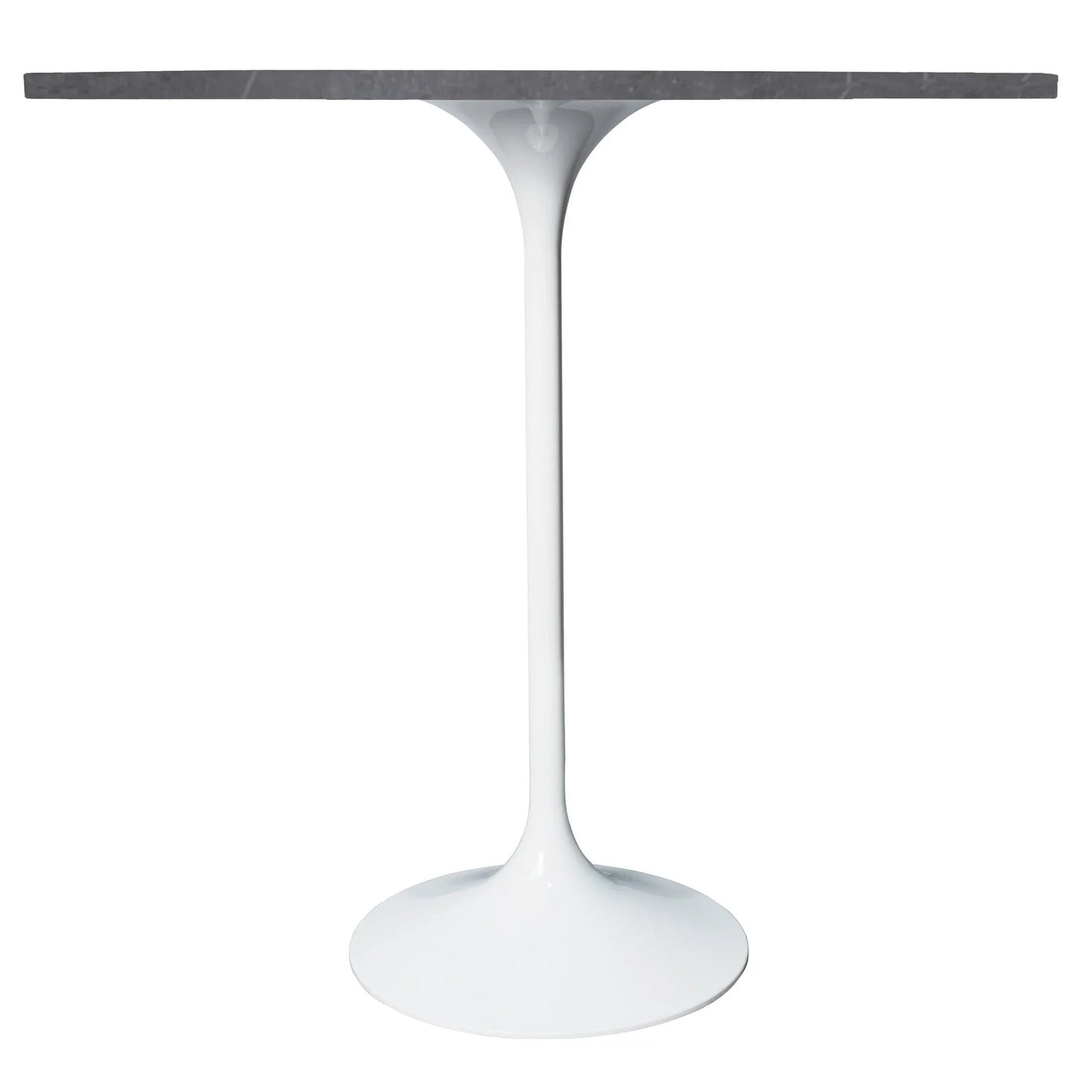 Verve Bar Height Dining Table with 48" Round Sintered Stone Top and White Stainless Steel Base - Elax Furniture