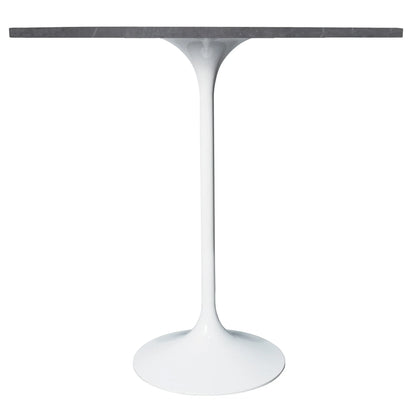 Verve Bar Height Dining Table with 48" Round Sintered Stone Top and White Stainless Steel Base - Elax Furniture