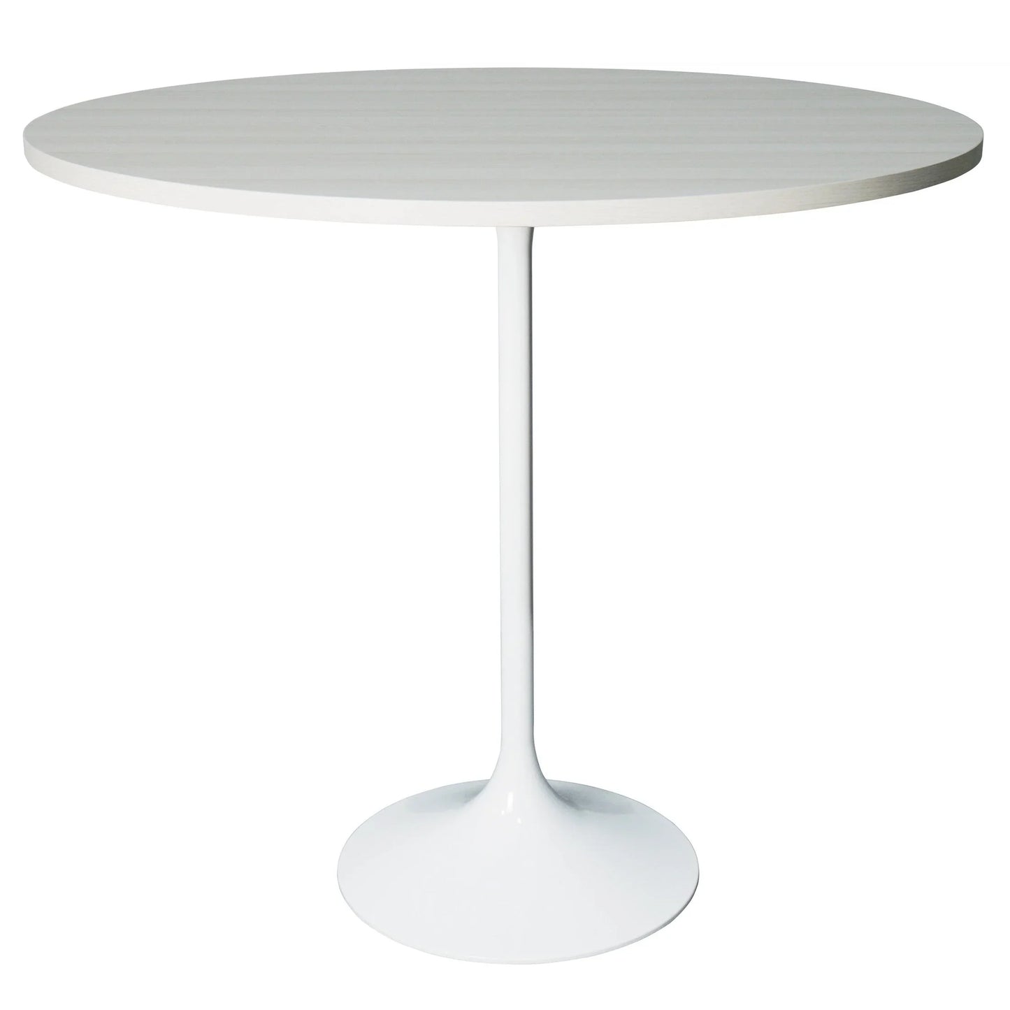Verve Bar Height Dining Table with 48" Round MDF Top and White Stainless Steel Pedestal Base - Elax Furniture
