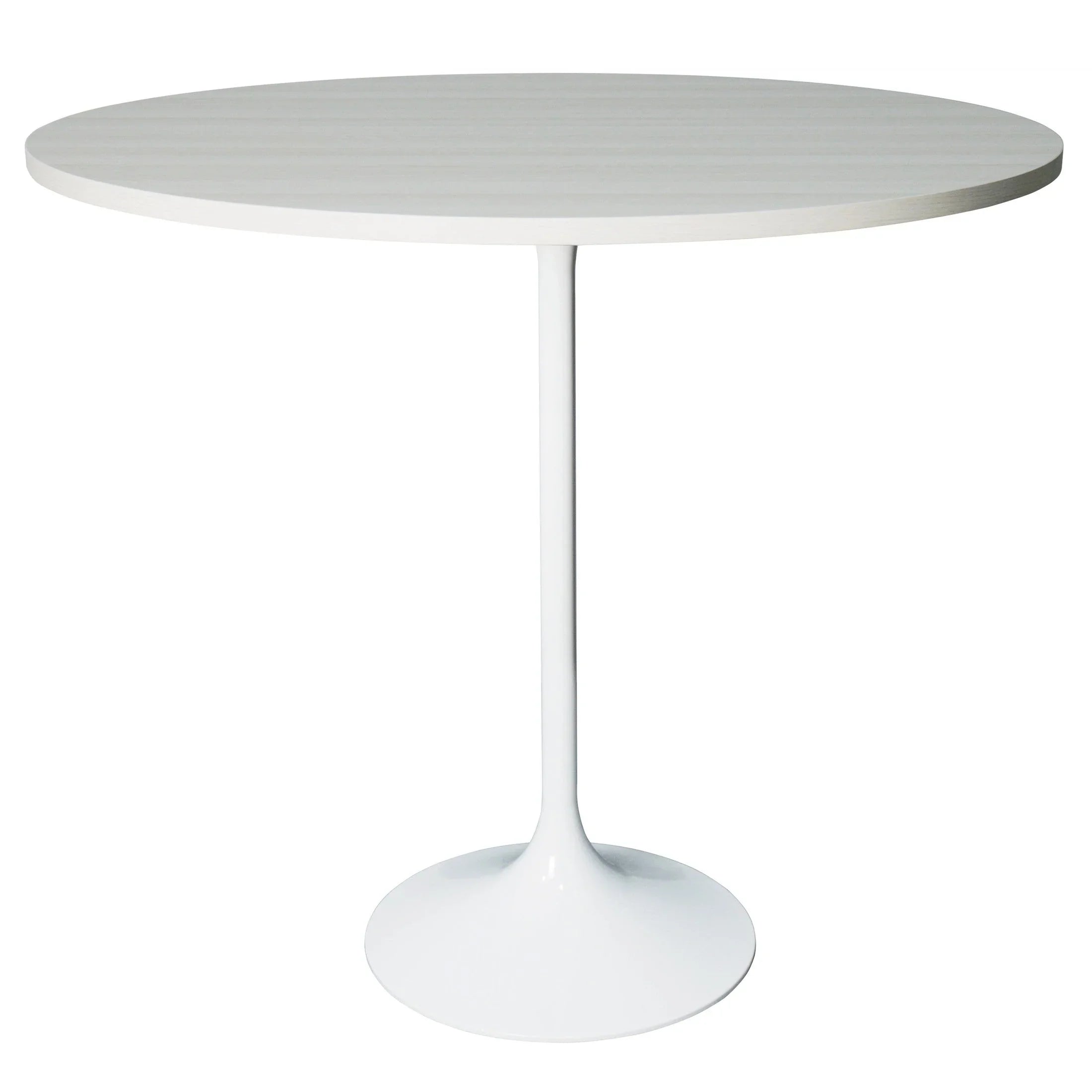 Verve Bar Height Dining Table with 48" Round MDF Top and White Stainless Steel Pedestal Base - Elax Furniture