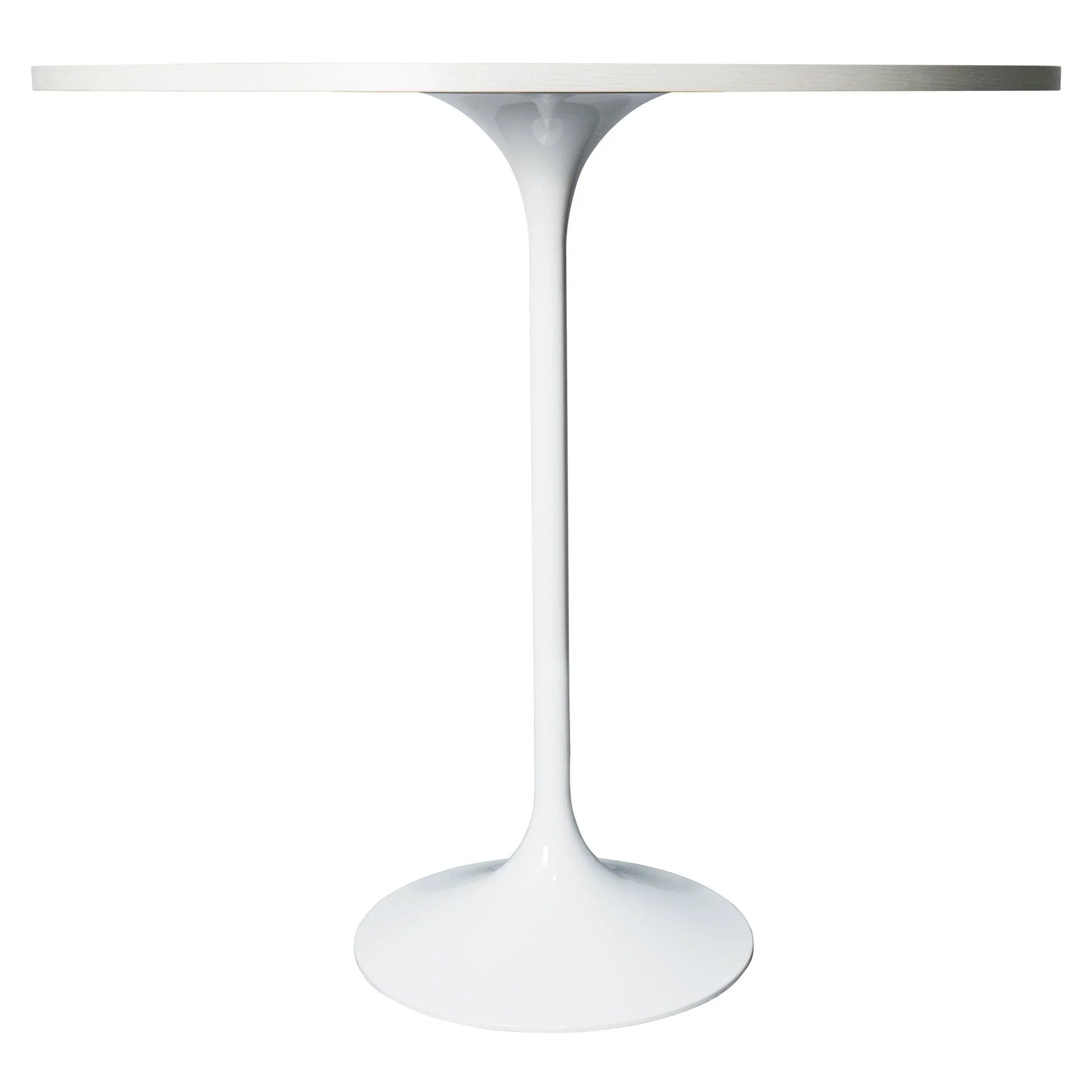 Verve Bar Height Dining Table with 48" Round MDF Top and White Stainless Steel Pedestal Base - Elax Furniture