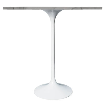 Verve Bar Height Dining Table with 48" Round Sintered Stone Top and White Stainless Steel Base - Elax Furniture
