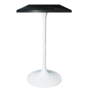 LeisureMod Verve 24" Square Top Bar Height Table, Brushed Gold/Black/White Stainless Steel Base with MDF Table Top - Elax Furniture