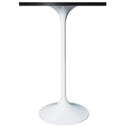 LeisureMod Verve 24" Square Top Bar Height Table, Brushed Gold/Black/White Stainless Steel Base with MDF Table Top - Elax Furniture
