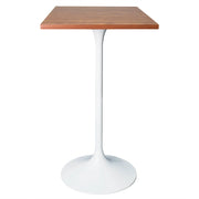 LeisureMod Verve 24" Square Top Bar Height Table, Brushed Gold/Black/White Stainless Steel Base with MDF Table Top - Elax Furniture