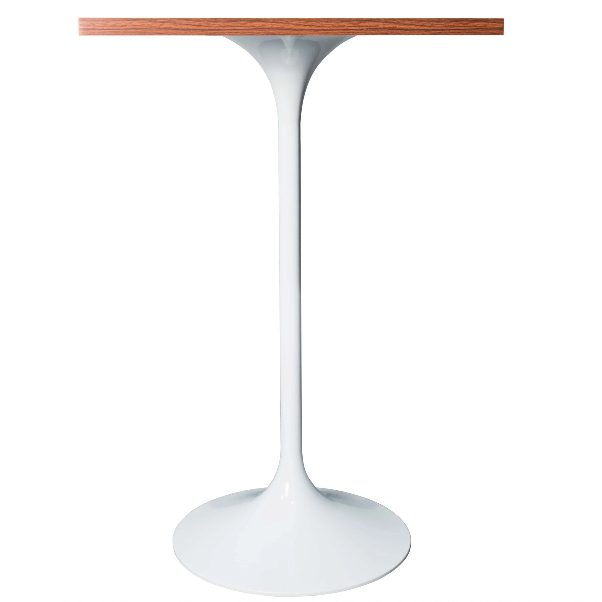 LeisureMod Verve 24" Square Top Bar Height Table, Brushed Gold/Black/White Stainless Steel Base with MDF Table Top - Elax Furniture