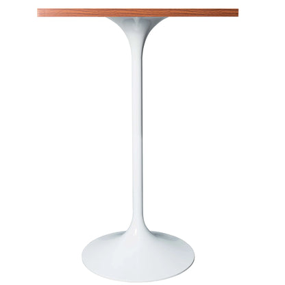 LeisureMod Verve 24" Square Top Bar Height Table, Brushed Gold/Black/White Stainless Steel Base with MDF Table Top - Elax Furniture