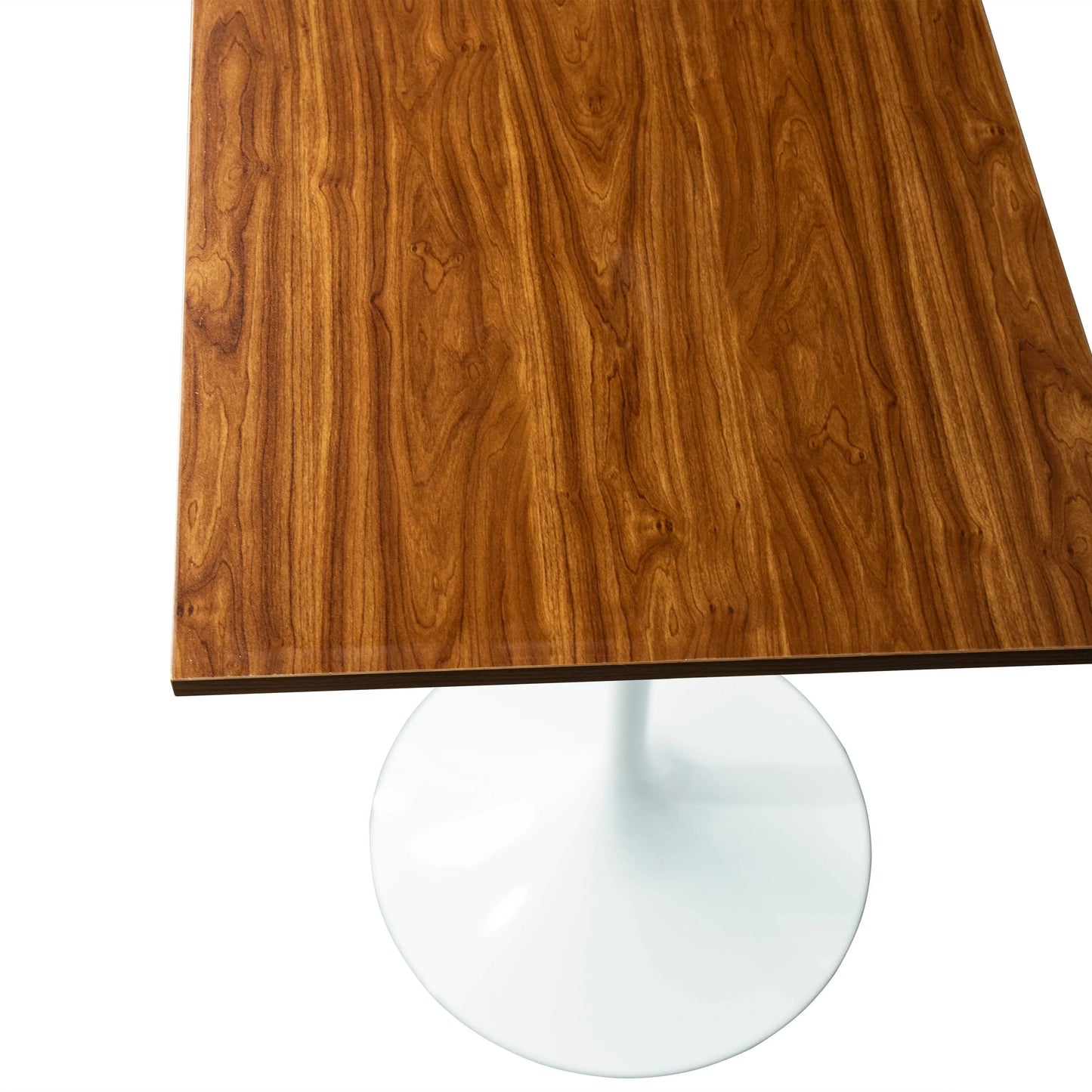 LeisureMod Verve 24" Square Top Bar Height Table, Brushed Gold/Black/White Stainless Steel Base with MDF Table Top - Elax Furniture