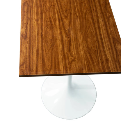 LeisureMod Verve 24" Square Top Bar Height Table, Brushed Gold/Black/White Stainless Steel Base with MDF Table Top - Elax Furniture