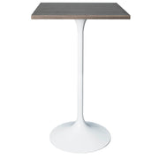 LeisureMod Verve 24" Square Top Bar Height Table, Brushed Gold/Black/White Stainless Steel Base with MDF Table Top - Elax Furniture