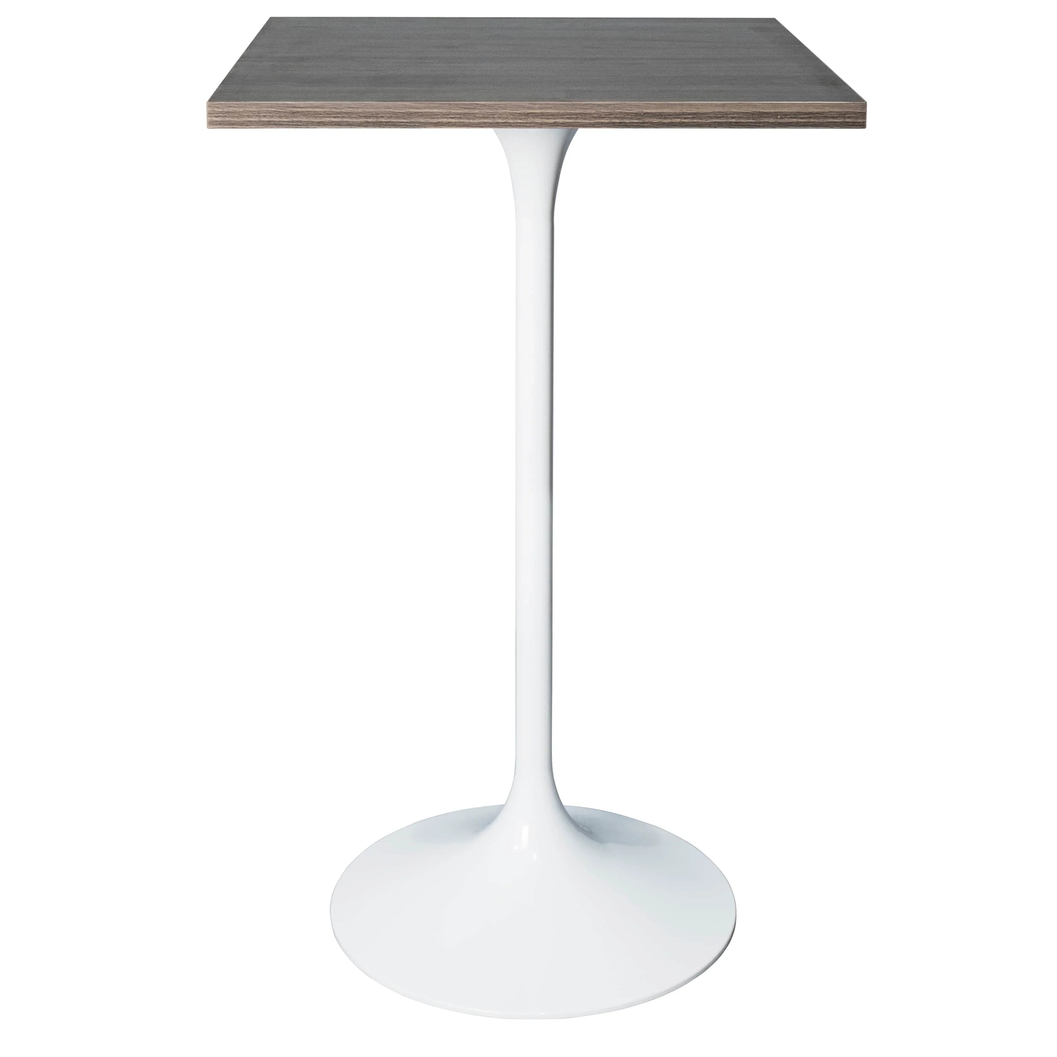 LeisureMod Verve 24" Square Top Bar Height Table, Brushed Gold/Black/White Stainless Steel Base with MDF Table Top - Elax Furniture