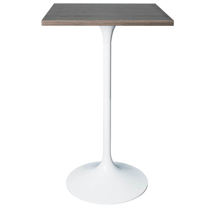 LeisureMod Verve 24" Square Top Bar Height Table, Brushed Gold/Black/White Stainless Steel Base with MDF Table Top - Elax Furniture