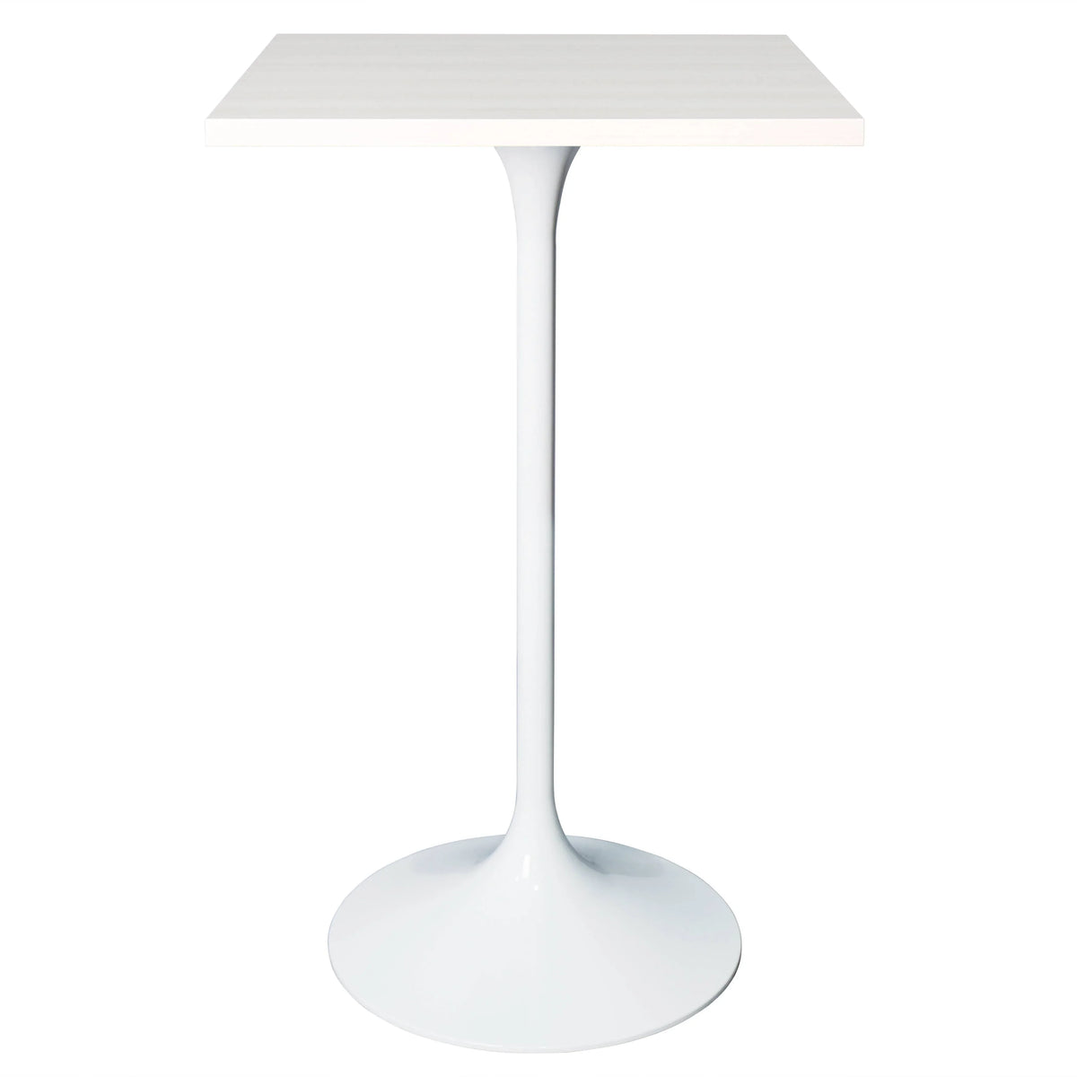 LeisureMod Verve 24" Square Top Bar Height Table, Brushed Gold/Black/White Stainless Steel Base with MDF Table Top - Elax Furniture