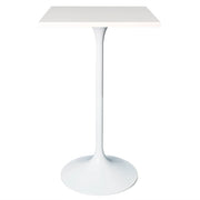 LeisureMod Verve 24" Square Top Bar Height Table, Brushed Gold/Black/White Stainless Steel Base with MDF Table Top - Elax Furniture