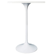 LeisureMod Verve 24" Square Top Bar Height Table, Brushed Gold/Black/White Stainless Steel Base with MDF Table Top - Elax Furniture