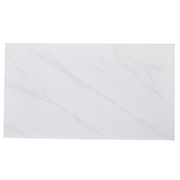 Voren Rectangular Dining Table with Sintered Stone / Glass Tabletop in Stainless Steel Double Pedestal Base