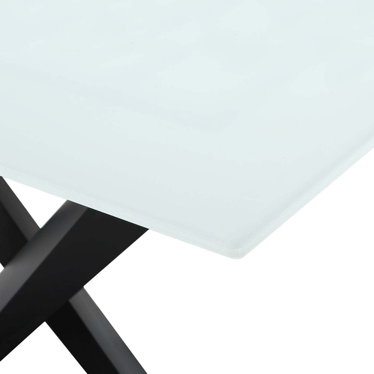 Voren Rectangular Dining Table with Sintered Stone / Glass Tabletop in Stainless Steel Double Pedestal Base