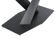 Voren Rectangular Dining Table with Sintered Stone / Glass Tabletop in Stainless Steel Double Pedestal Base