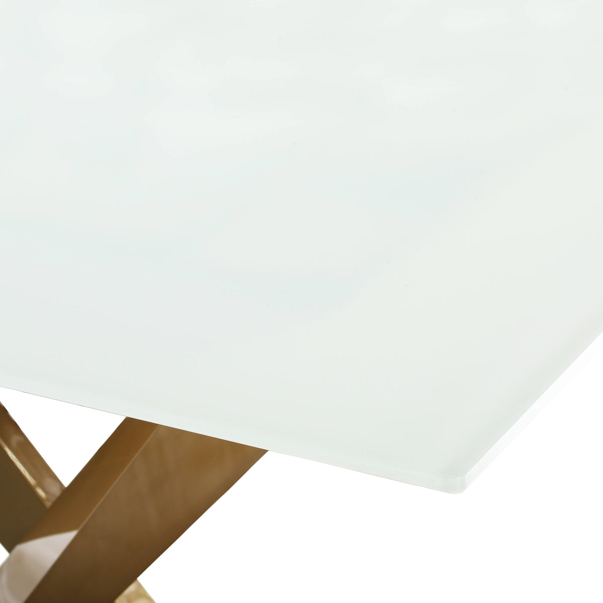 Voren Rectangular Dining Table with Sintered Stone / Glass Tabletop in Stainless Steel Double Pedestal Base