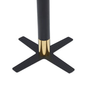 LeisureMod Vail Collection Dining Table Black/Gold X Base With 27"/36" Round Black MDF Top