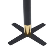 LeisureMod Vail Collection Dining Table Black/Gold X Base With 27"/36" Round Black MDF Top