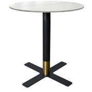 Vail Collection Dining Table Black/Gold X Base With 27"/36" Round BLack Stone Top - Elax Furniture