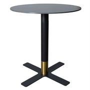 Vail Collection Dining Table Black/Gold X Base With 27"/36" Round BLack Stone Top - Elax Furniture