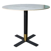 Vail Collection Dining Table Black/Gold X Base With 27"/36" Round BLack Stone Top - Elax Furniture