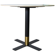 Vail Collection Dining Table Black/Gold X Base With 27"/36" Round BLack Stone Top - Elax Furniture