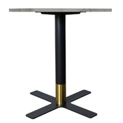 Vail Collection Dining Table Black/Gold X Base With 27"/36" Round BLack Stone Top - Elax Furniture
