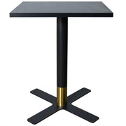LeisureMod Vail Collection Dining Table Black/Gold X Base With 24" Square MDF Top - Elax Furniture