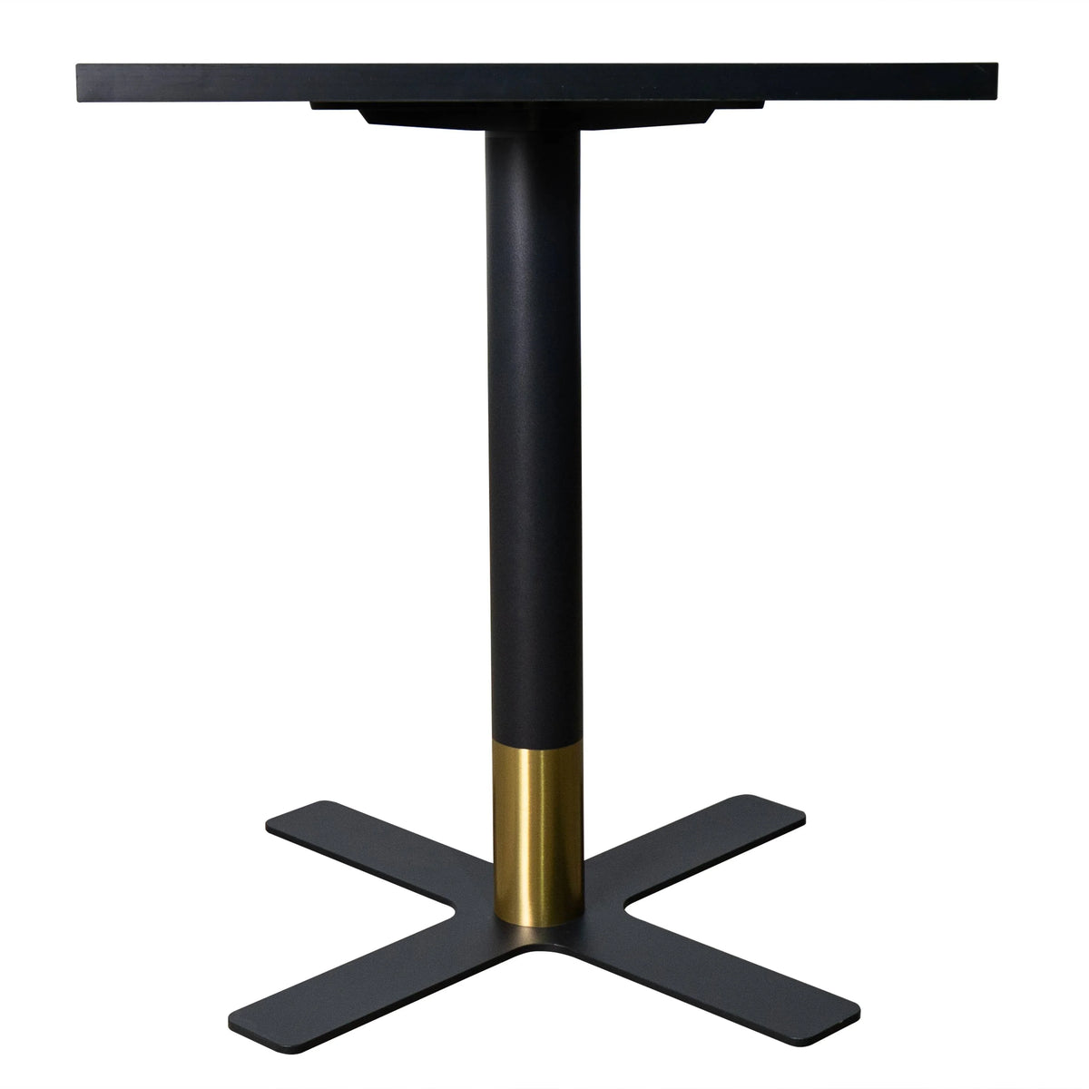 LeisureMod Vail Collection Dining Table Black/Gold X Base With 24" Square MDF Top - Elax Furniture