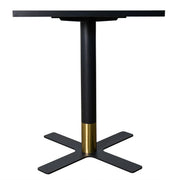 LeisureMod Vail Collection Dining Table Black/Gold X Base With 24" Square MDF Top - Elax Furniture