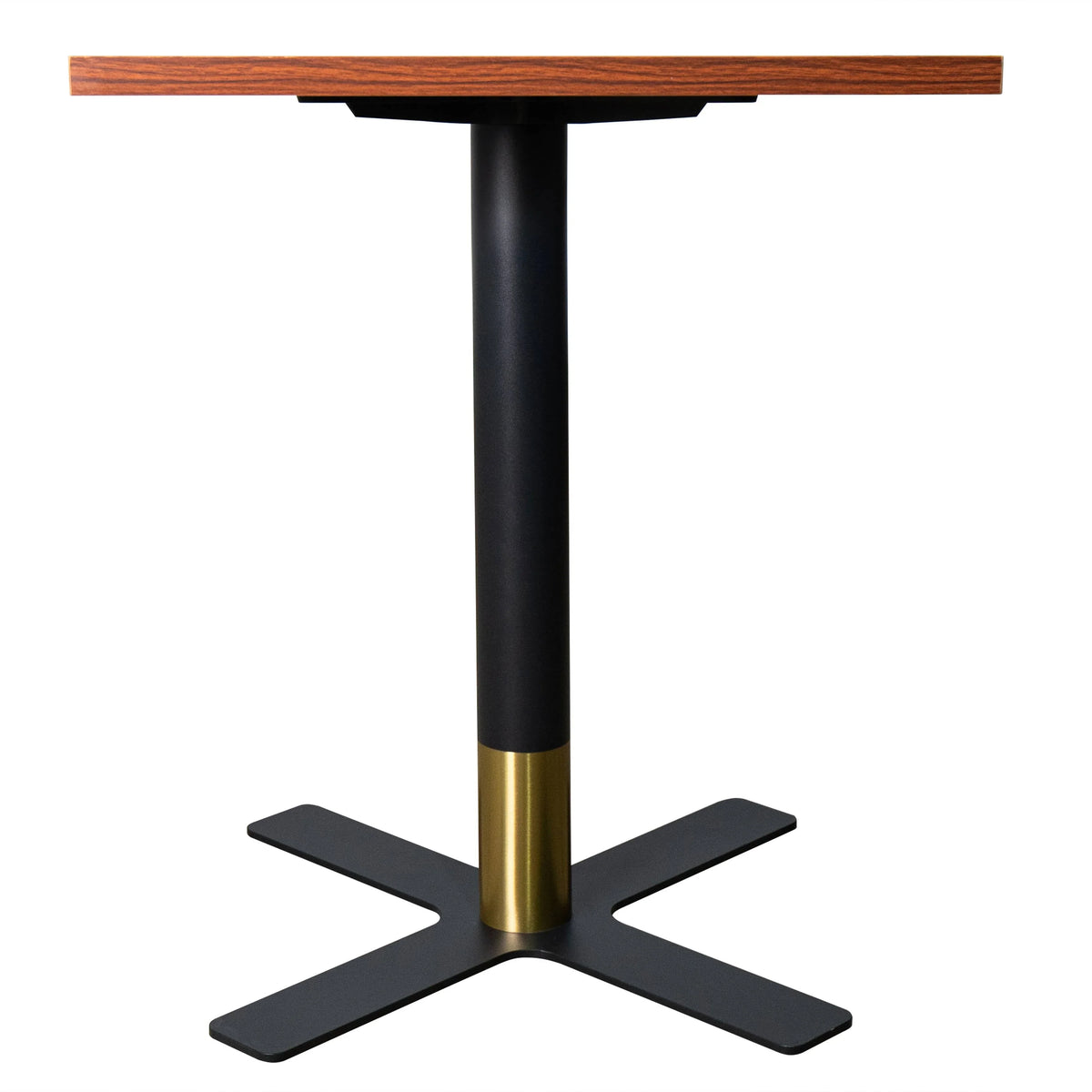 LeisureMod Vail Collection Dining Table Black/Gold X Base With 24" Square MDF Top - Elax Furniture