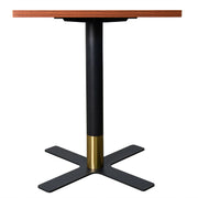 LeisureMod Vail Collection Dining Table Black/Gold X Base With 24" Square MDF Top - Elax Furniture