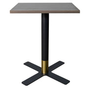LeisureMod Vail Collection Dining Table Black/Gold X Base With 24" Square MDF Top - Elax Furniture