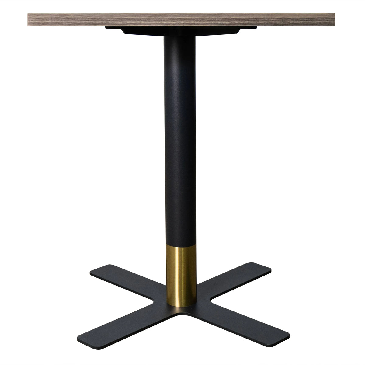 LeisureMod Vail Collection Dining Table Black/Gold X Base With 24" Square MDF Top - Elax Furniture