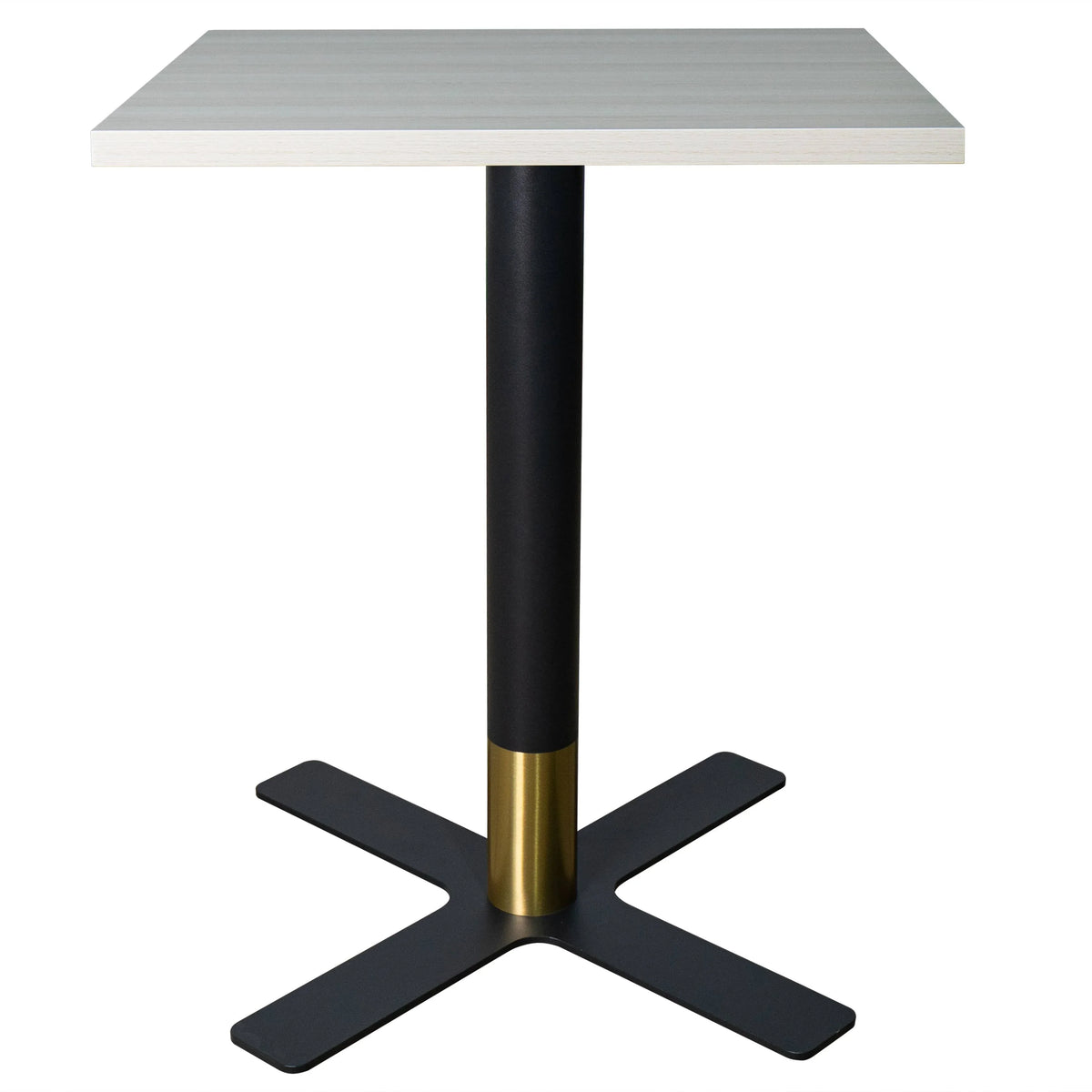 LeisureMod Vail Collection Dining Table Black/Gold X Base With 24" Square MDF Top - Elax Furniture