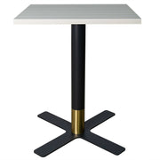 LeisureMod Vail Collection Dining Table Black/Gold X Base With 24" Square MDF Top - Elax Furniture