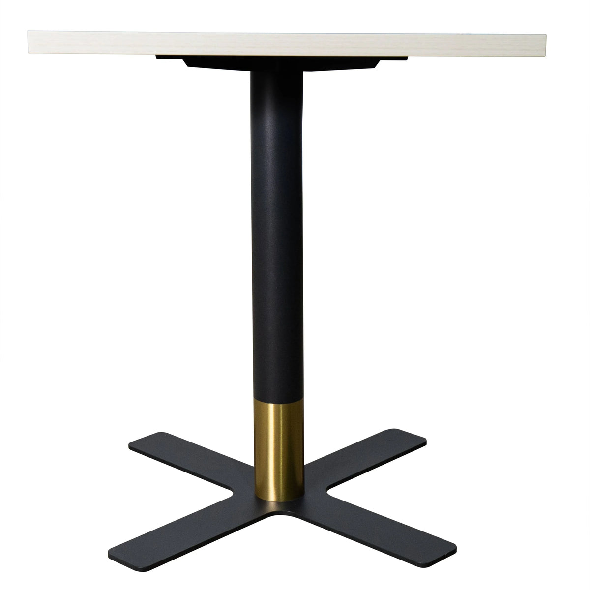 LeisureMod Vail Collection Dining Table Black/Gold X Base With 24" Square MDF Top - Elax Furniture