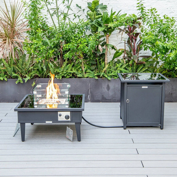 Walbrooke Outdoor Patio Square Fire Pit and Tank Holder