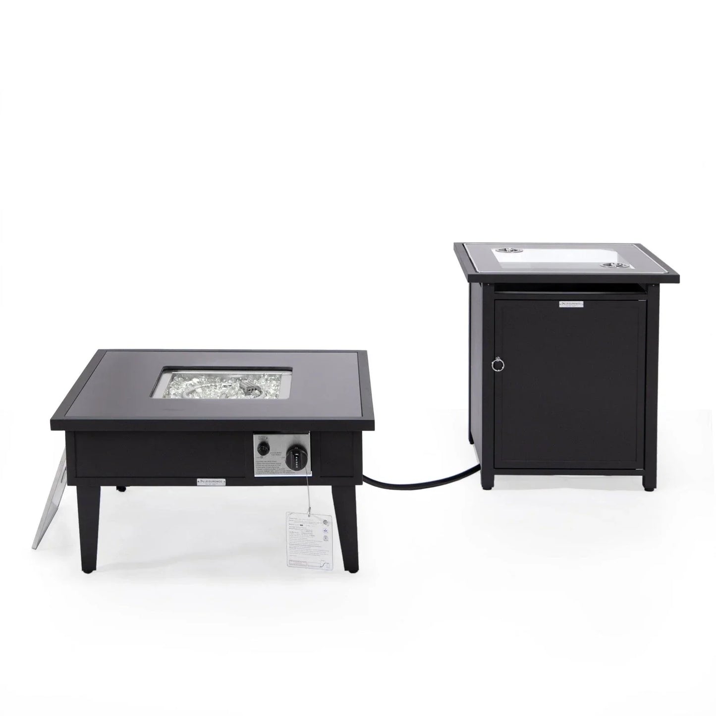 Walbrooke Outdoor Patio Square Fire Pit and Tank Holder - Elax Furniture