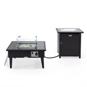 Walbrooke Outdoor Patio Square Fire Pit and Tank Holder - Elax Furniture