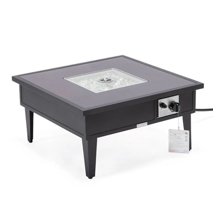 Walbrooke Outdoor Patio Square Fire Pit and Tank Holder - Elax Furniture