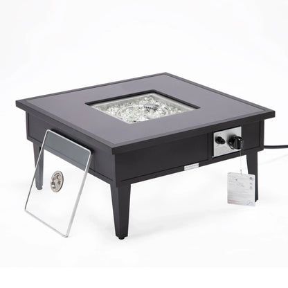 Walbrooke Modern Outdoor Square Fire Pit Table with Powder-Coated Aliuminum Frame - Elax Furniture