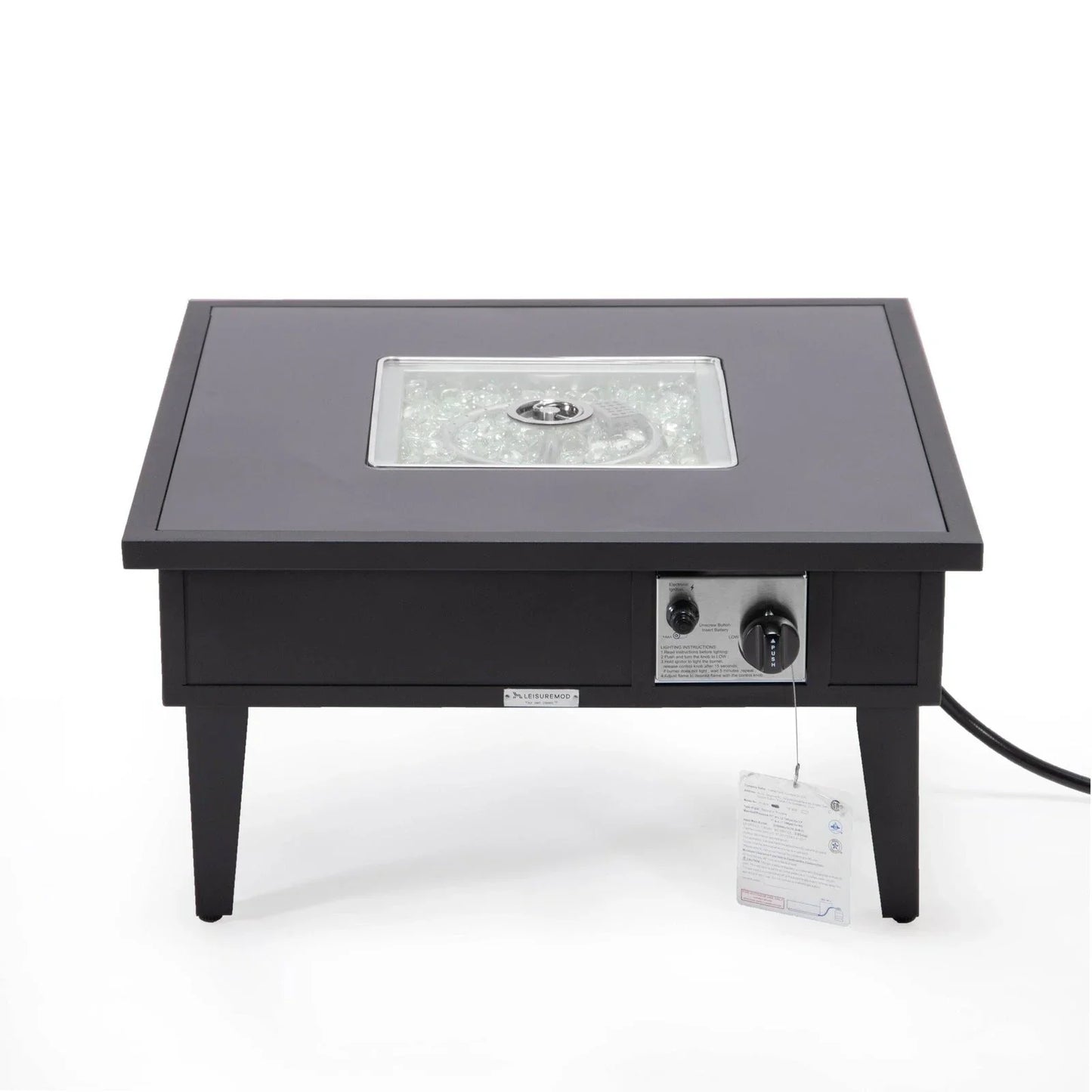 Walbrooke Modern Outdoor Square Fire Pit Table with Powder-Coated Aliuminum Frame - Elax Furniture