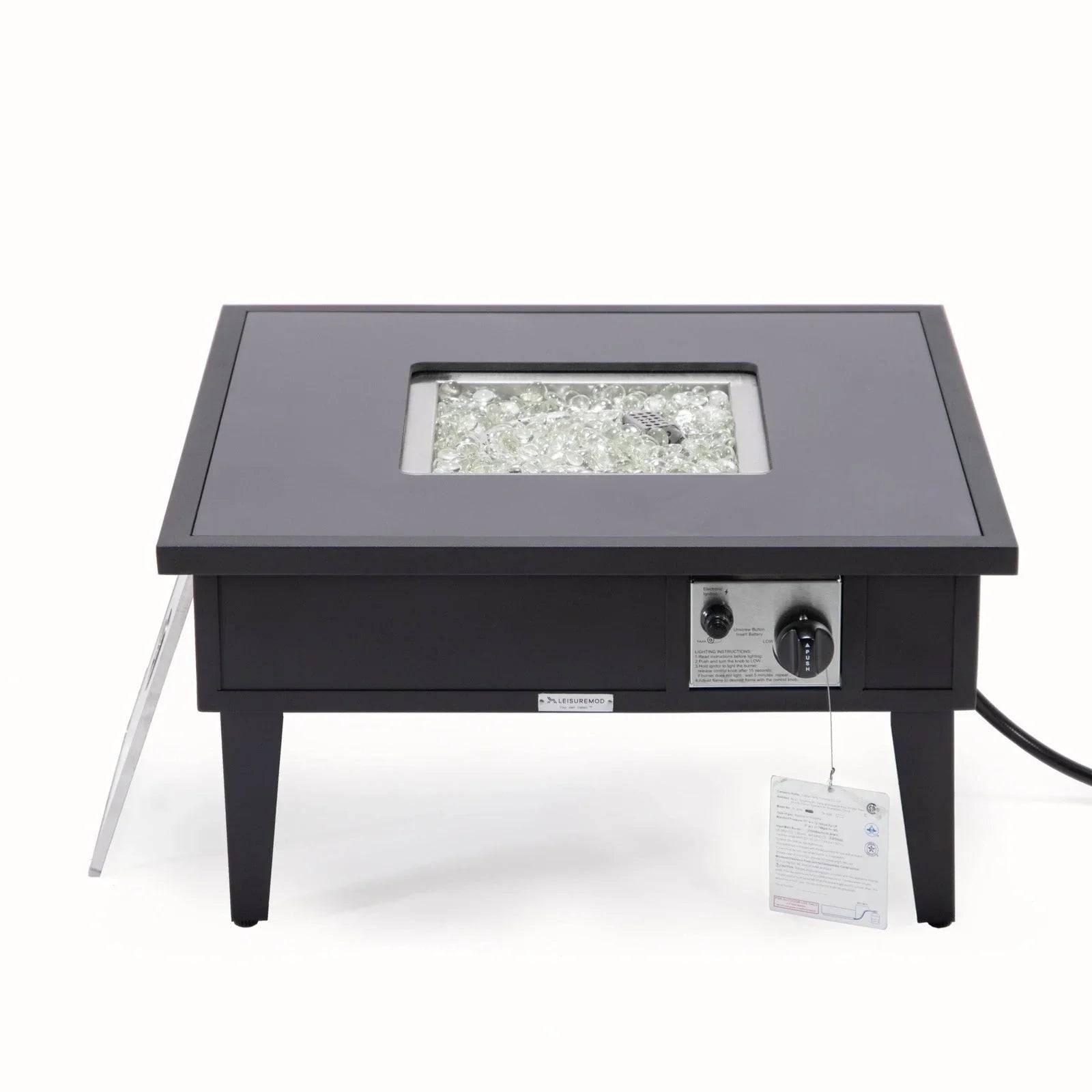 Walbrooke Modern Outdoor Square Fire Pit Table with Powder-Coated Aliuminum Frame - Elax Furniture